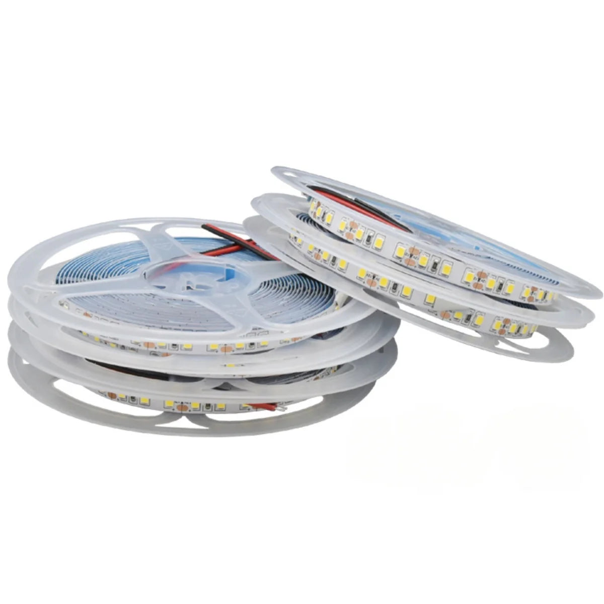 SMD2835 LED Strip Light, 5m Roll | 12V / 24V DC | 120 LEDs/m | 12W/m | White 3000K / 4000K / 6000K | 8mm PCB | IP00 / IP65 / IP67