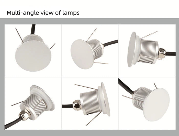 8/10-Pack Low Voltage Backlit Moonlight LED Step Lights – 3000K / 4000K / 6000K | 1W | DC12–24V | IP67 Waterproof Recessed Wall & Stair Lights