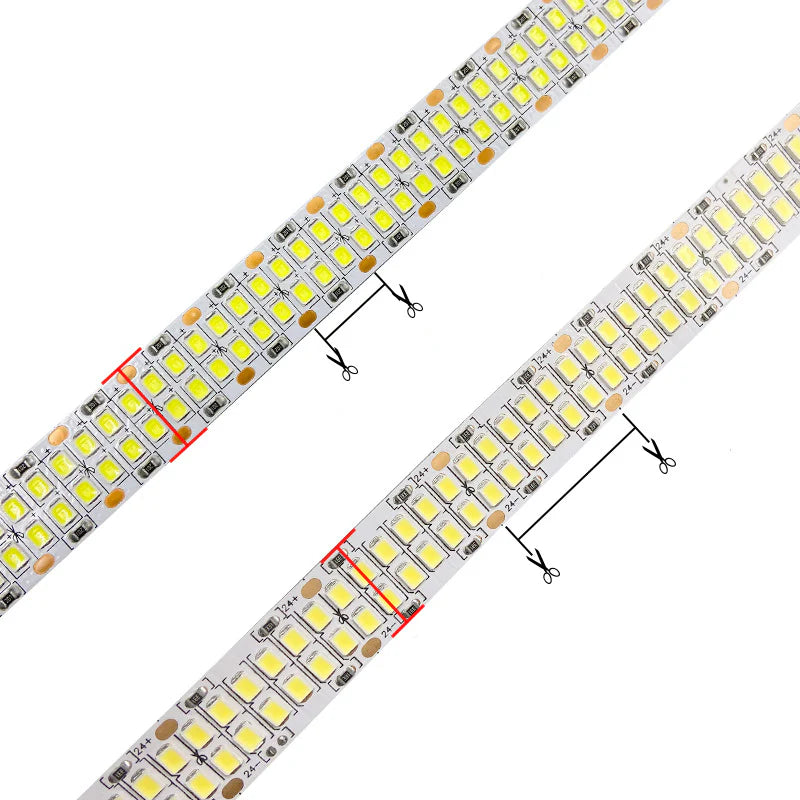 SMD2835 Double Row LED Strip Light | 5M | DC 12V / 24V | 480 LEDs/m | 15mm PCB | High Brightness Low Voltage LED Tape | Non-Waterproof | Warm White / Natural White / Cool White