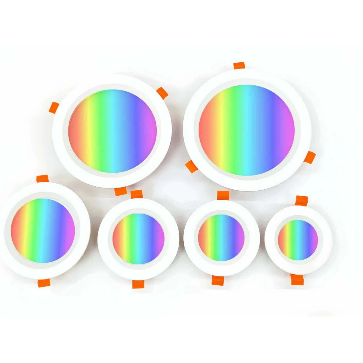 Smart RGB Downlight – RGBW RGBWW Super Bright Modern Recessed LED Downlights 24V 4W 6W 8W 12W 24W 30W 36W 40W White Round Embedded Design 4 Pack / 10 Pack (Controller and Power Supply Not Included)