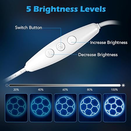 LED Neon Signs – Soccer Ball Silicone Neon Sign – 12×12 Inch | 5V USB Powered Dimmable Ice Blue Glow LED Wall Light | Neon Lamp with Accessories Included | Hanging Sports Decor for Bedroom, Game Room, Bar & Party Spaces