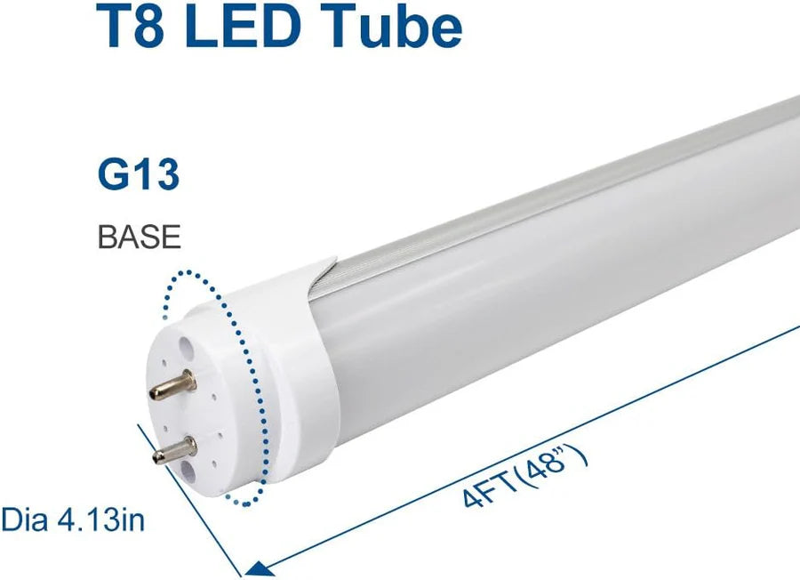 4ft 20W T8 LED Tube Light, Retrofit Ballast Bypass Frosted Lens Warm / Natural / Daylight White AC90-240V Non-Dimmable 4-Pack or 20-Pack