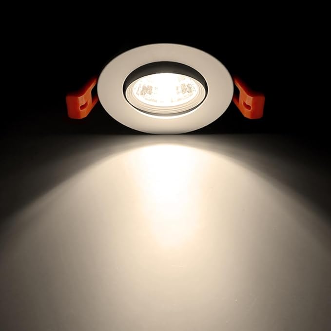 2Inch LED Recessed Ceiling Light, 3W Dimmable LED Downlight, Natural White 4000K, 60 Beam Angle COB Recessed Lights with Driver, 25W Halogen Bulbs Equivalent for Ceiling Lighting, White 10 Pack