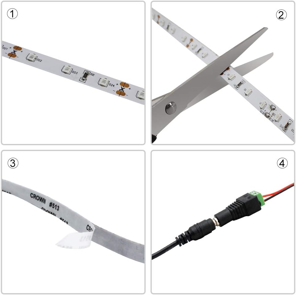 LightingWill DC12V 5M/16.4ft 24W SMD3528 300LEDs Infrared 850nm Signle Chip 8mm Wide Flexible LED Strips 60LEDs/M 4.8W/M Non-Waterproof for Multitouch Screen, Night Light Application IR850NM3528X300N