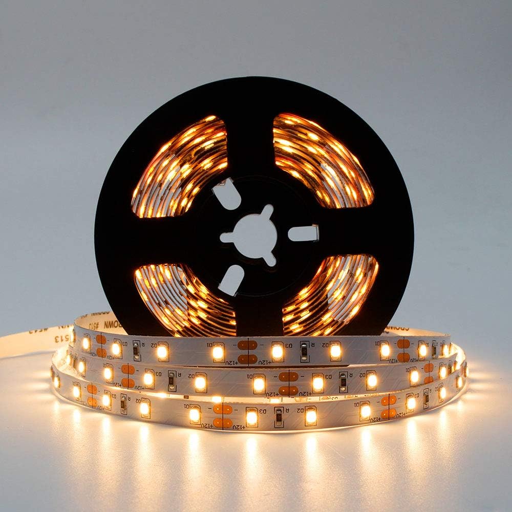 LightingWill LED Strip Lights CRI90 SMD5050 16.4Ft(5M) 300LEDs Nature White 4000K-4500K 60LEDs/M DC12V 72W 14.4W/M 10mm White PCB Flexible Ribbon Strip with Adhesive Tape Non-Waterproof H5050NW300N