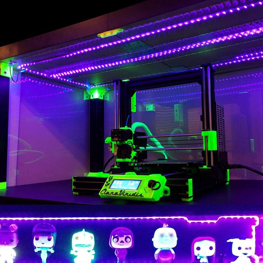 LightingWill 395–405nm SMD2835 UV LED Strip Light – 60 LEDs/m, 5M (16.4FT), Non-Waterproof/IP65