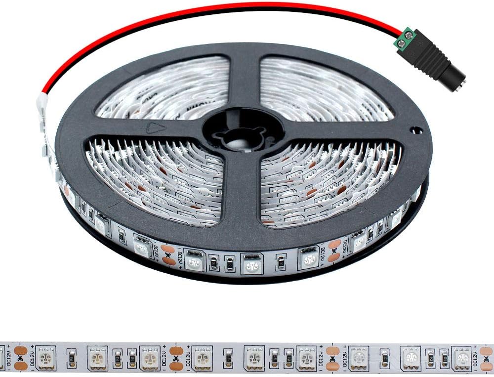 LightingWill Ultraviolet LED Strip, LightingWill 365nm-370nm 16.4FT 72W 5M 12V SMD5050 300LEDs UV Ultraviolet Non-waterproof Tri-chip 10mm White PCB Flexible LED Strips 60LEDs/M 14.4W/M, for UV Curing, Metal Crack