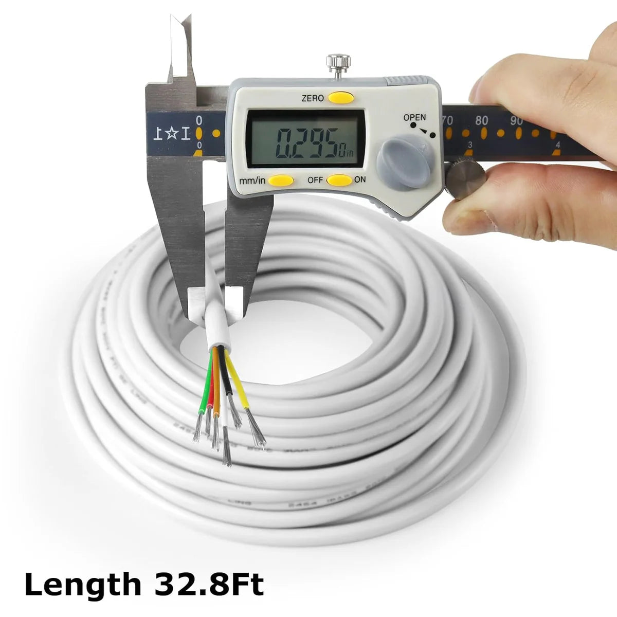 18 AWG 6/7/8 Conductor Black/White PVC Insulated Copper Cable – Multi-Core Control Cable Flexible Wire for LED & Electrical Systems – 5m (16.5ft)