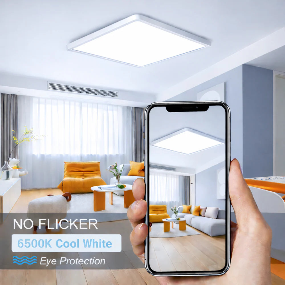 15.7 Inch 18W White / Black Square Ceiling Light – AC 110–130V | 3000K / 4500K / 5000K / 6500K | Flush Mount Ceiling Light for Modern Home Lighting | 1-Pack – Local Stock (US)
