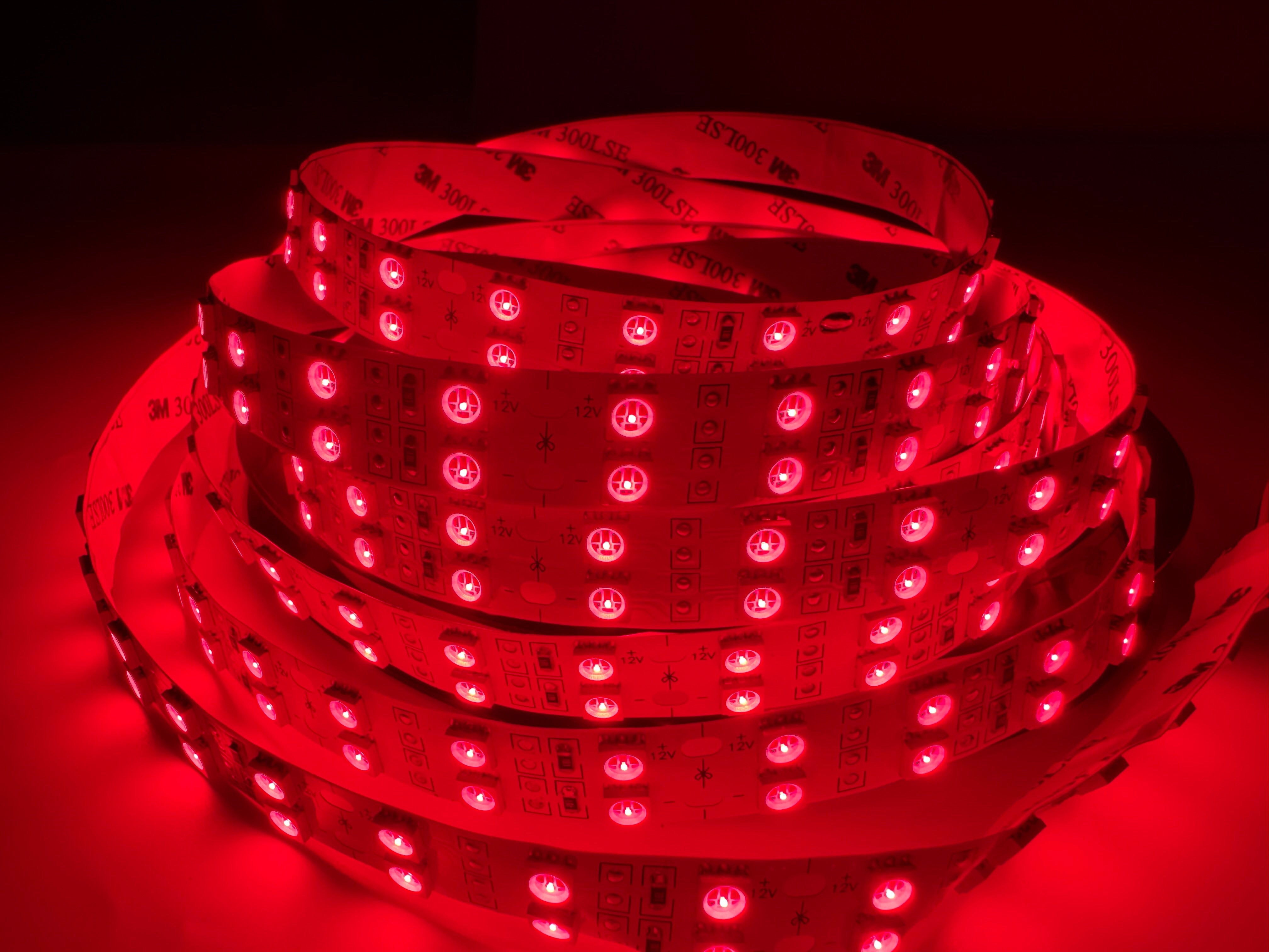 660–670nm  SMD5050 DC12V Red LED Strip Light – High Power Red for Therapy & Plants, 30/60/120 LEDs/m, 5 Meters, IP00/IP65