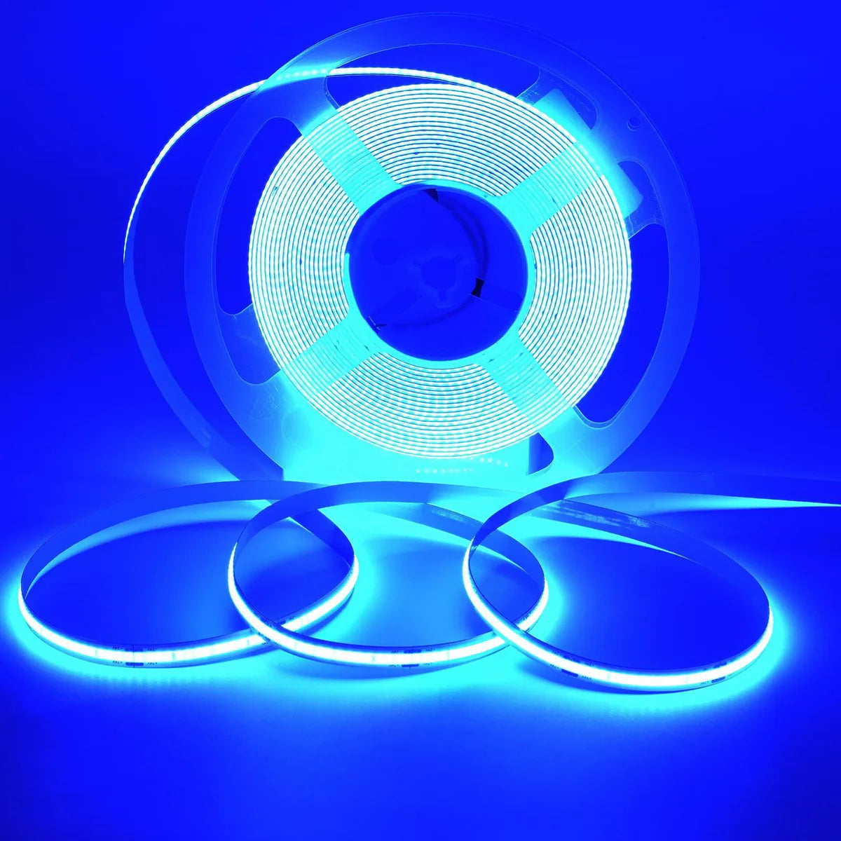 COB LED Strip Light 12V/24V 384LEDs/M, 5mm Flexible Dot-Free LED Tape, CRI90+ Non-Waterproof, 3000K / 4000K / 6500K / Red / Blue / Green / Pink / Yellow for Cabinet Kitchen Lighting, 5M/10M Pack