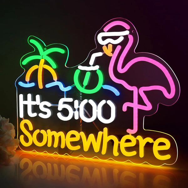 LED Neon Signs – Flamingo Silicone Neon Sign – 16.2×12.6 Inch | USB Neon Light for Wall Decor | Pink Glow Neon Lamp with Accessories Included | Hanging Decor for Bedroom, Bar, Party & Home Spaces