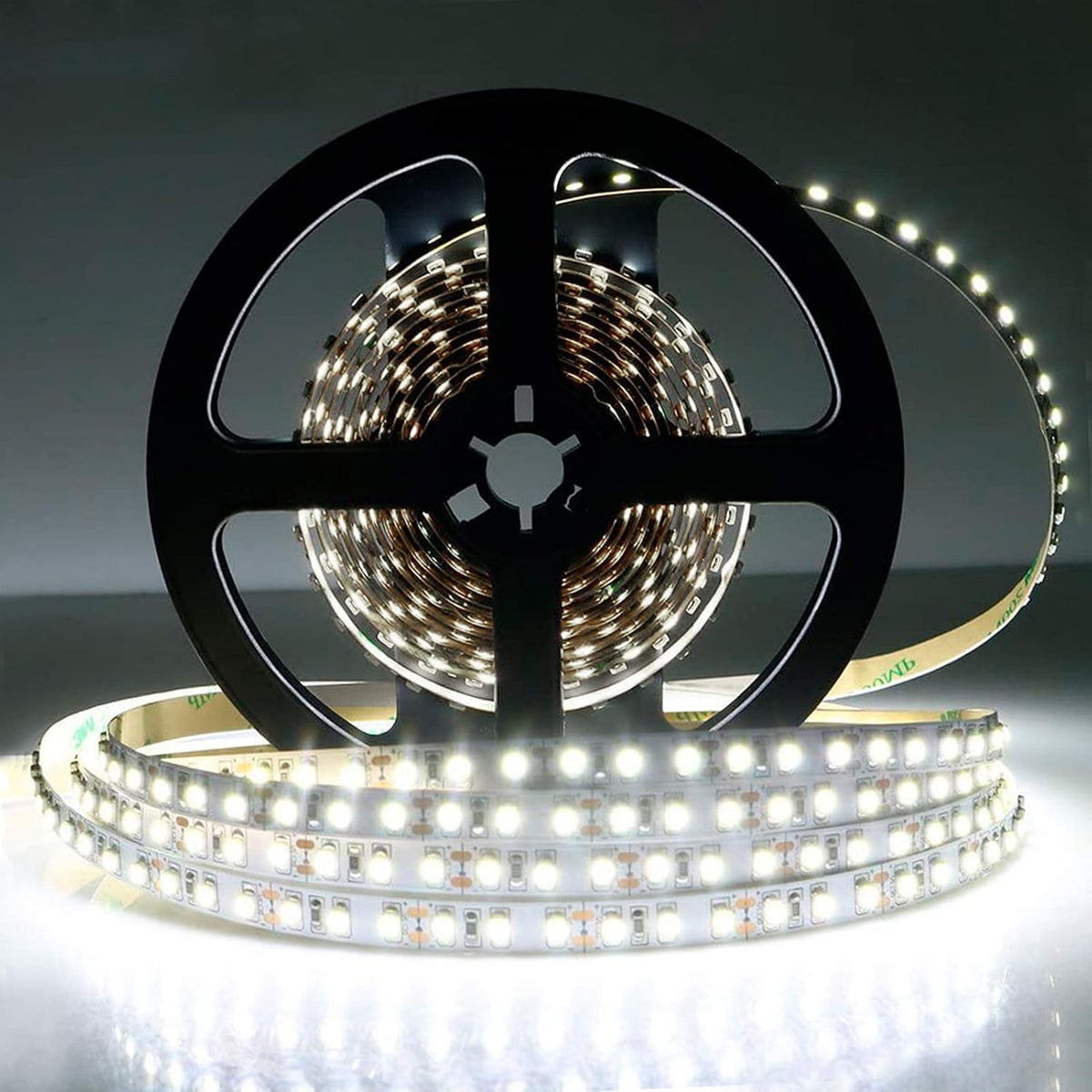 LightingWill LED Strip Lights CRI90 SMD2835 16.4Ft(5M) 300LEDs Natural White 4000K-4500K 60LEDs/M DC12V 60W 12W/M 8mm White PCB Flexible Ribbon Strip with Adhesive Tape Non-Waterproof