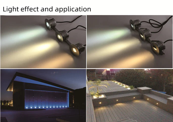 8/10-Pack Ultra-thin Honeycomb Anti-Glare Low Voltage LED Step Lights – 3000K / 4000K / 6000K | 3W | DC12–24V | IP67 Waterproof Stainless Steel Honeycomb Step & Path Lights