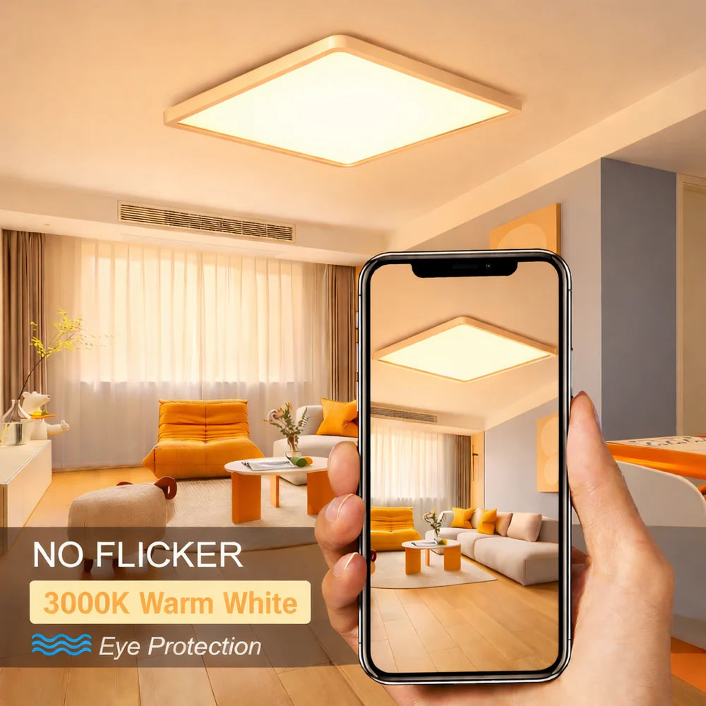 12 Inch 24W White Square Ceiling Light –  AC 220–240V | 3000K  / 5000K  | Flush Mount Ceiling Light for Modern Home Lighting | 1-Pack – Local Stock (UK)