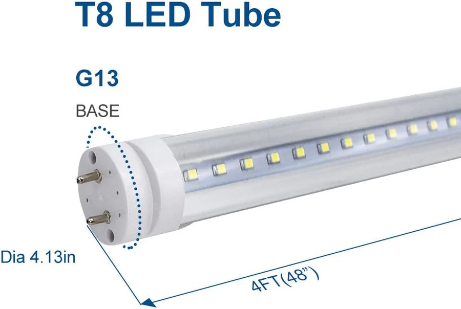 4ft 20W T8 LED Tube Light, Retrofit Ballast Bypass Frosted Lens Warm / Natural / Daylight White AC90-240V Non-Dimmable 4-Pack or 20-Pack