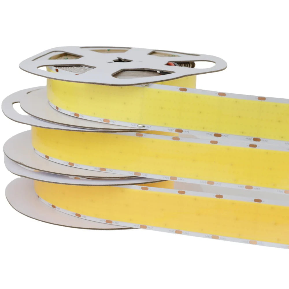 Five Row COB LED Strip Light 24V 1600LEDs/M, 30mm Flexible Dot-Free LED Tape, CRI90+ Non-Waterproof, 3000K / 4000K / 6500K for Cabinet Kitchen Lighting, 5M/10M Pack