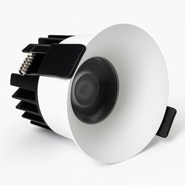 CDG-US Curved Reflector 12W (3″) Deep Anti-Glare Full Spectrum LED Downlight | 90–140V | 4/12 Pack | 5CCT Adjustable | 24° Beam | White Housing | CRI>97 | Architectural Recessed Lighting