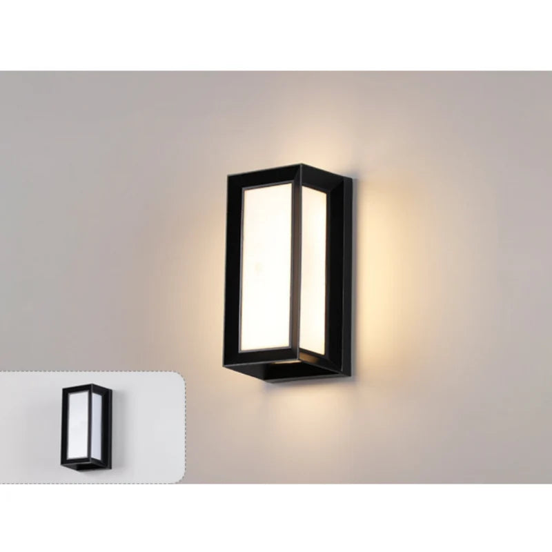 LightingWill LED Wall Light 18W Outdoor Waterproof Wall Sconce 3000K 4000K 6000K Black Double Frame Up Down Wall Light IP65 Aluminum Porch Garden Balcony Indoor 2 Pack
