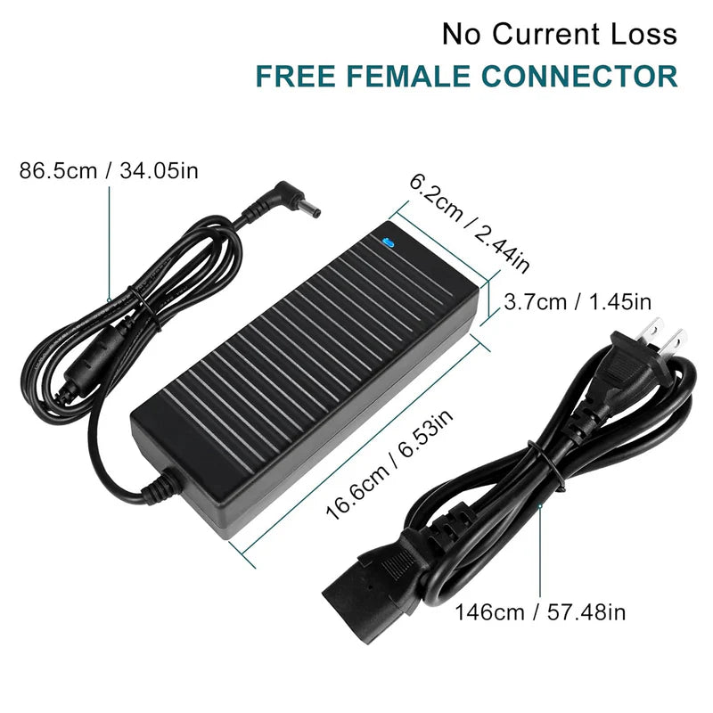 Desktop Power Supply Adapter DC 24V 60W–120W, AC 100–240V Input Switching Transformer Charger with US Plug for LED Strip Lights, 3D Printers, CCTV, Electronics