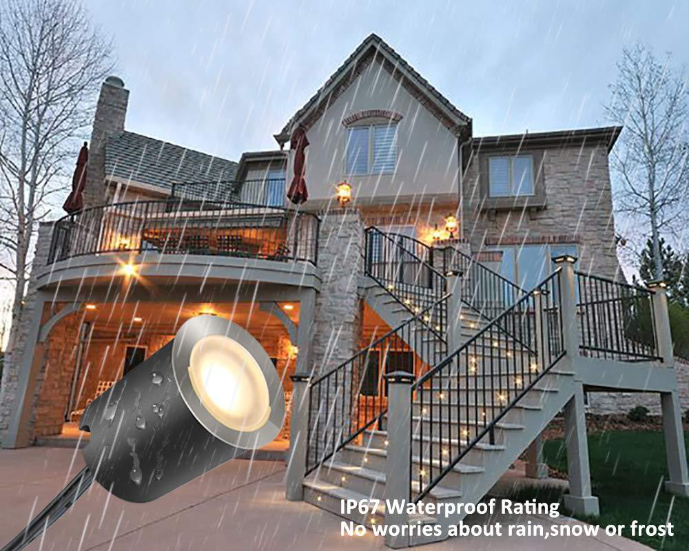 10/16-Pack Recessed LED Deck Lights – 0.6W Each | Warm White / Natural White | AC100–265V Input with Power Adapter | US / EU / UK / AU Plug Options | IP67 Waterproof Inground Step Lights Kit for Deck, Garden, Yard, Stairs & Pathway Lighting