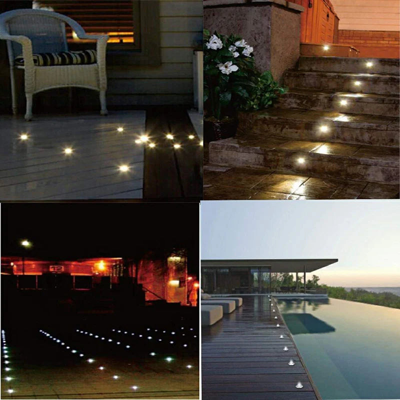 16-Pack Recessed LED Deck Lights – 0.6W Each | Warm White / Natural White  | AC100–265V Input with Power Adapter | US / EU / UK / AU Plug Options | IP67 Waterproof Inground Step Lights Kit for Deck, Garden, Yard, Stairs & Pathway Lighting