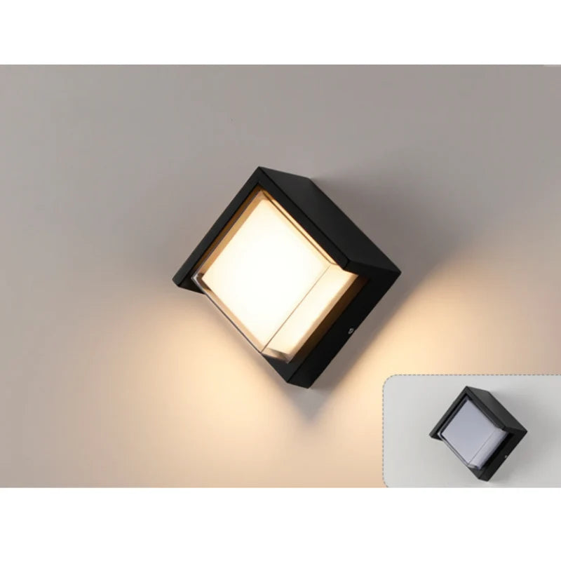 LightingWill LED Wall Light 18W Outdoor Waterproof Wall Sconce 3000K 4000K 6000K Black Diamond Angle Up Down Wall Light IP65 Aluminum Porch Garden Balcony Indoor 2 Pack