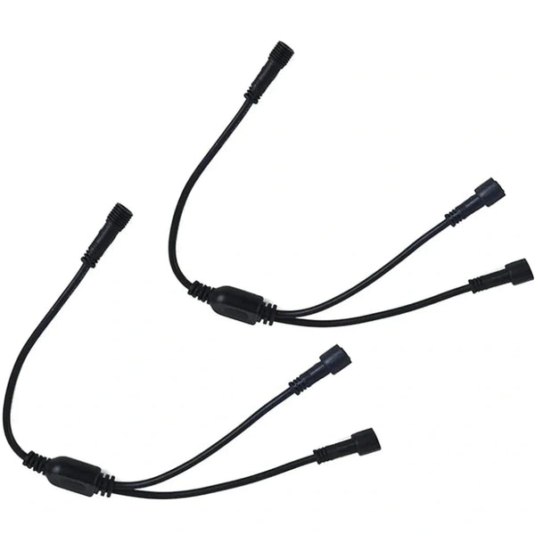 2pcs Pack 1-2 Splitter Current Division Cord, with Waterproof Male and Female Connector | Copper Core Wire | Lighting Accessories Fittings for LED Inground/Step Stair/Underwater Swimming Pool Lights