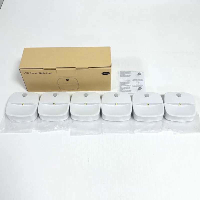 LightingWill LED Motion Sensor Light Battery Operated Dual White 3000K 6500K Switchable Cordless Stick On Night Light for Closet Kitchen Bathroom Hallway Cabinet 2 3 4 5 6 Pack