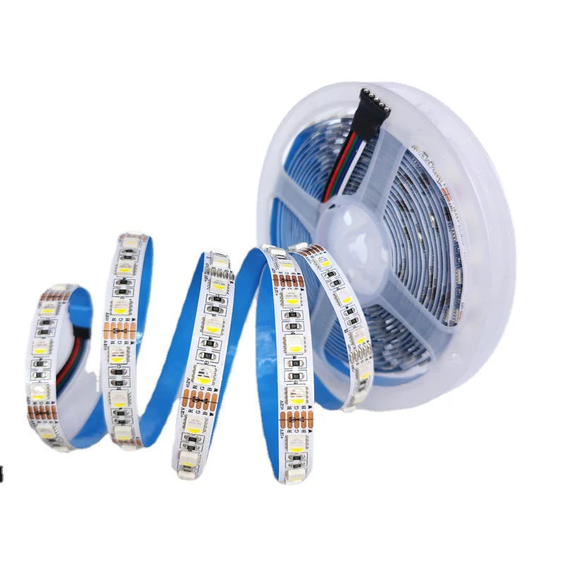 LightingWill DC24V RGBW/RGBWW LED Strip Light, 12mm PCB 4-in-1 SMD5050 60 LEDs/m, Non-Waterproof Flexible LED Tape Light for Mirror Kitchen Cabinet Bedroom, 5m 50m
