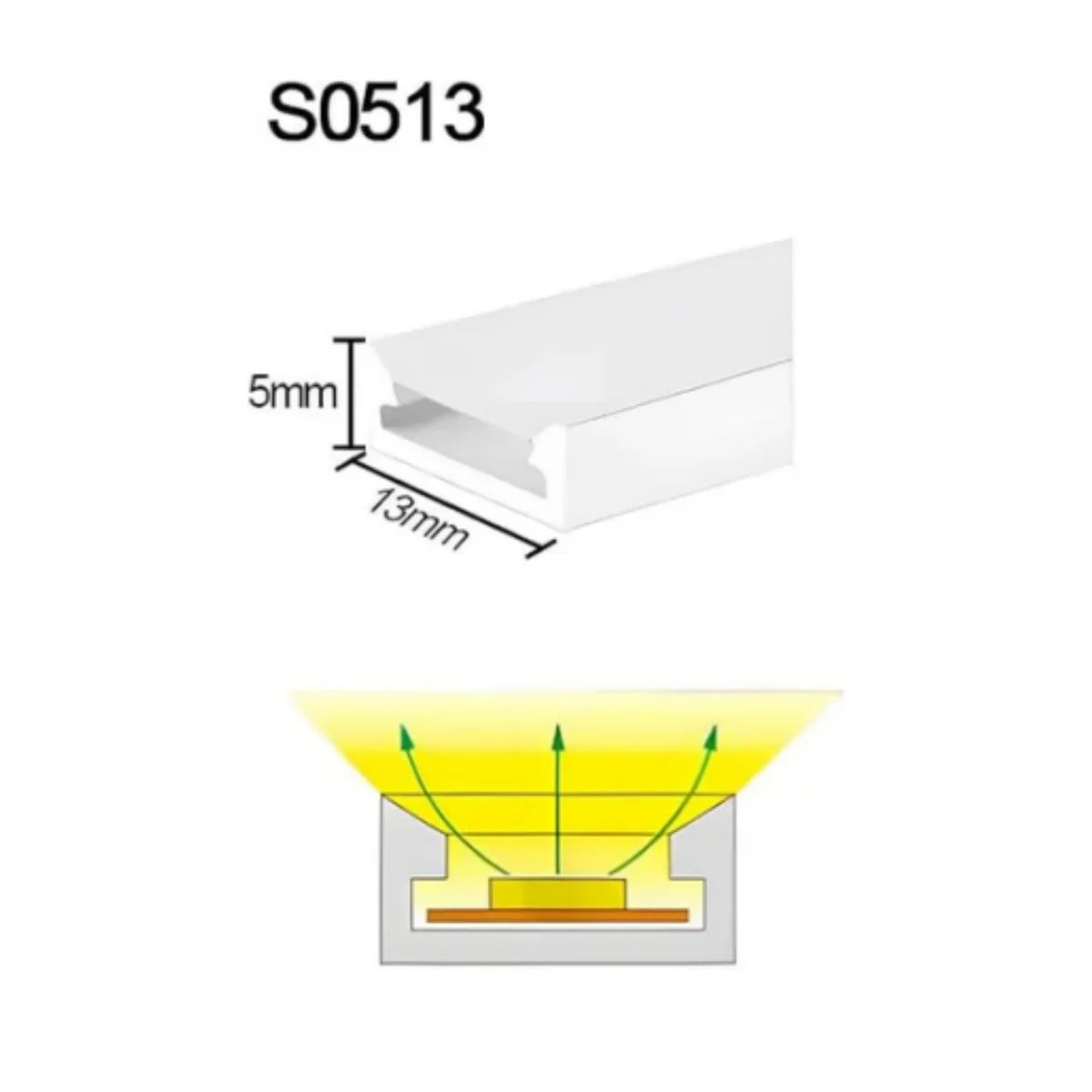 S0513 Neon Light Housing – 5x13mm | Silicone LED Channel System | 10mm PCB Width | IP67 Waterproof | 16.4FT/5M | Local Stock US/UK/DE