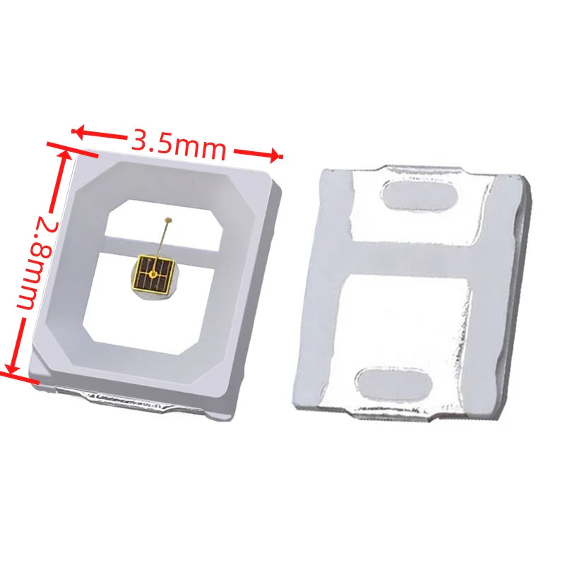 850nm Infrared LED Chip – SMD2835 / SMD5050 | Pack of 1000 / 4000 | 0.2W / 0.5W | Gold Wire | 850nm IR Emitter for Remote Control, Security & Sensing Applications
