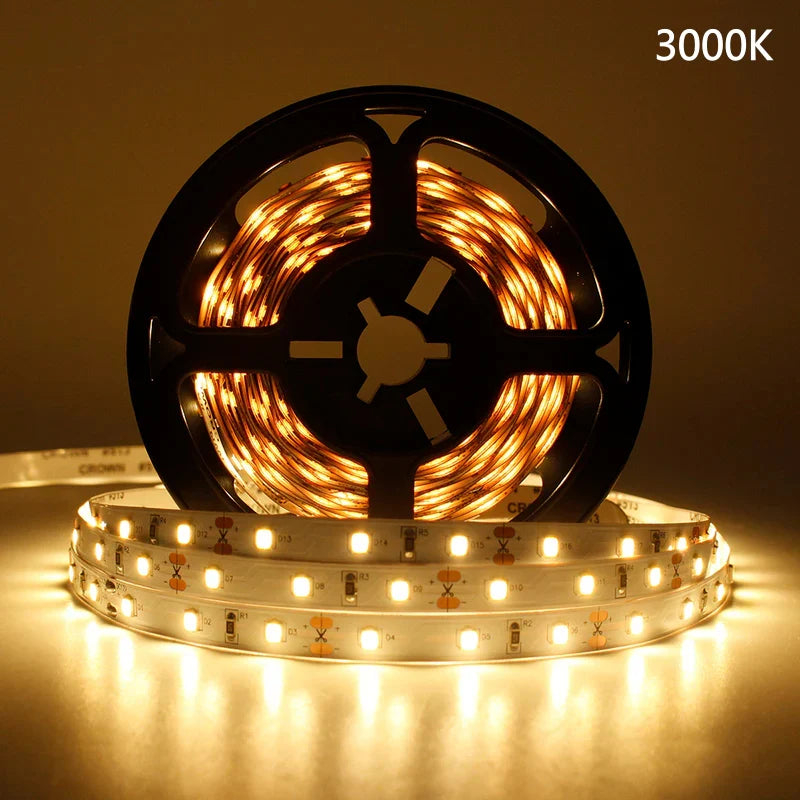 LightingWill DC12V SMD5050 Full Spectrum LED Strip Light 60LEDs/m 300 LEDs 12W/m, CRI 97+ High Bright LED Tape 2700K–6500K, 10mm PCB IP00/IP67 for Mirror, Cabinet, Bedroom Lighting, 5/50M