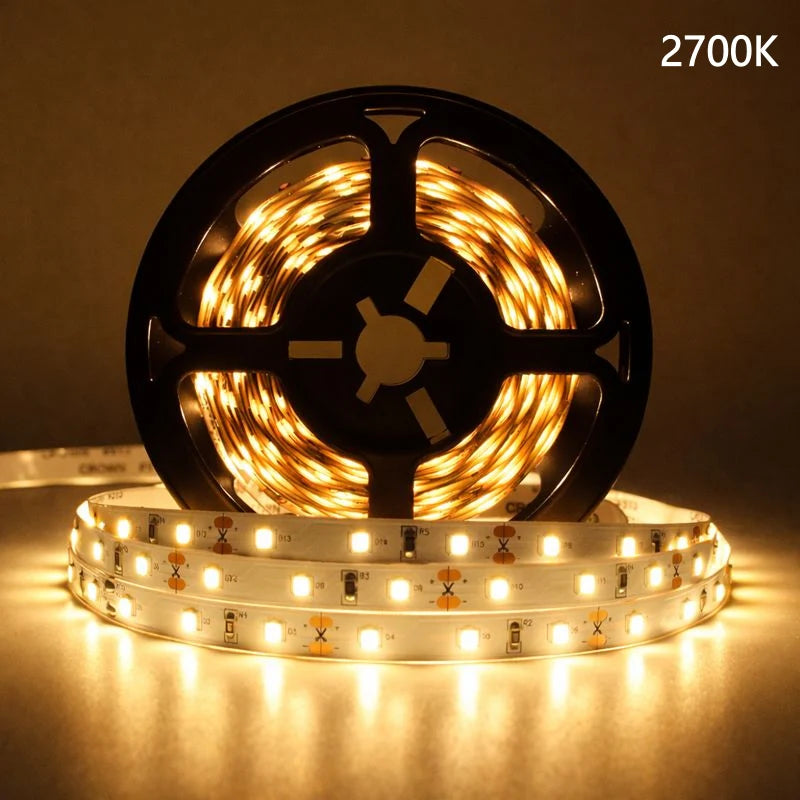LightingWill DC12V SMD5050 Full Spectrum LED Strip Light 60LEDs/m 300 LEDs 12W/m, CRI 97+ High Bright LED Tape 2700K–6500K, 10mm PCB IP00/IP67 for Mirror, Cabinet, Bedroom Lighting, 5/50M