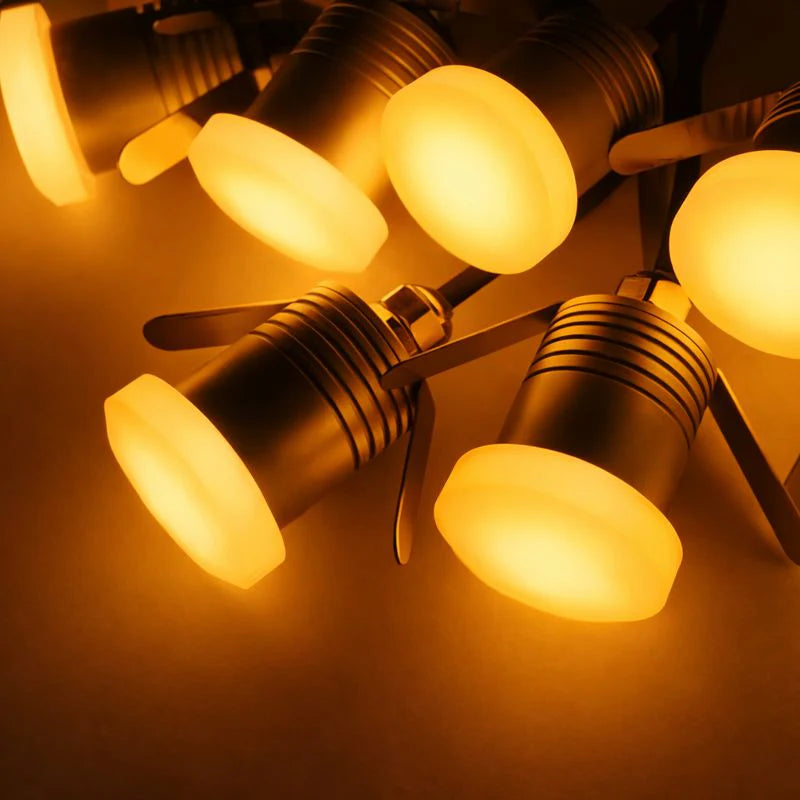 8/10-Pack Moonlight LED Step Lights – 3000K / 4000K / 6000K & Red / Green / Blue | 1W | DC12–24V | IP65 Waterproof Anti-Glare Inground & Wall Lights