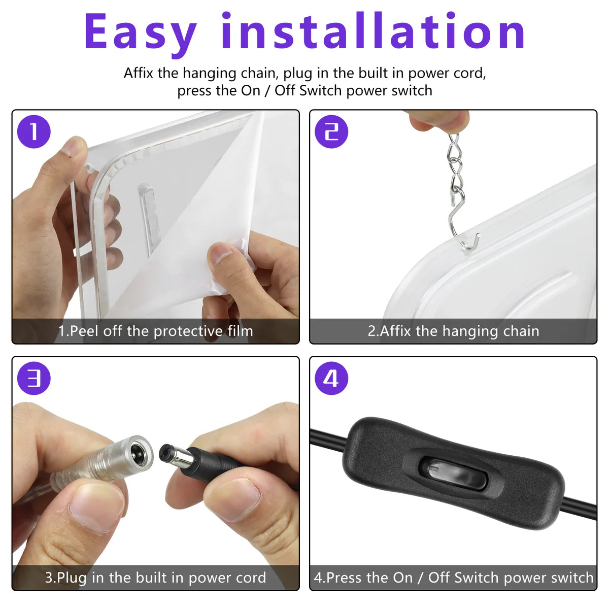 Closed Neon Sign – 17×9 inch (42×23 cm) | Ice Blue & Pink Glow + Yellow Star | Window Hanging | Plug & Play for Storefronts