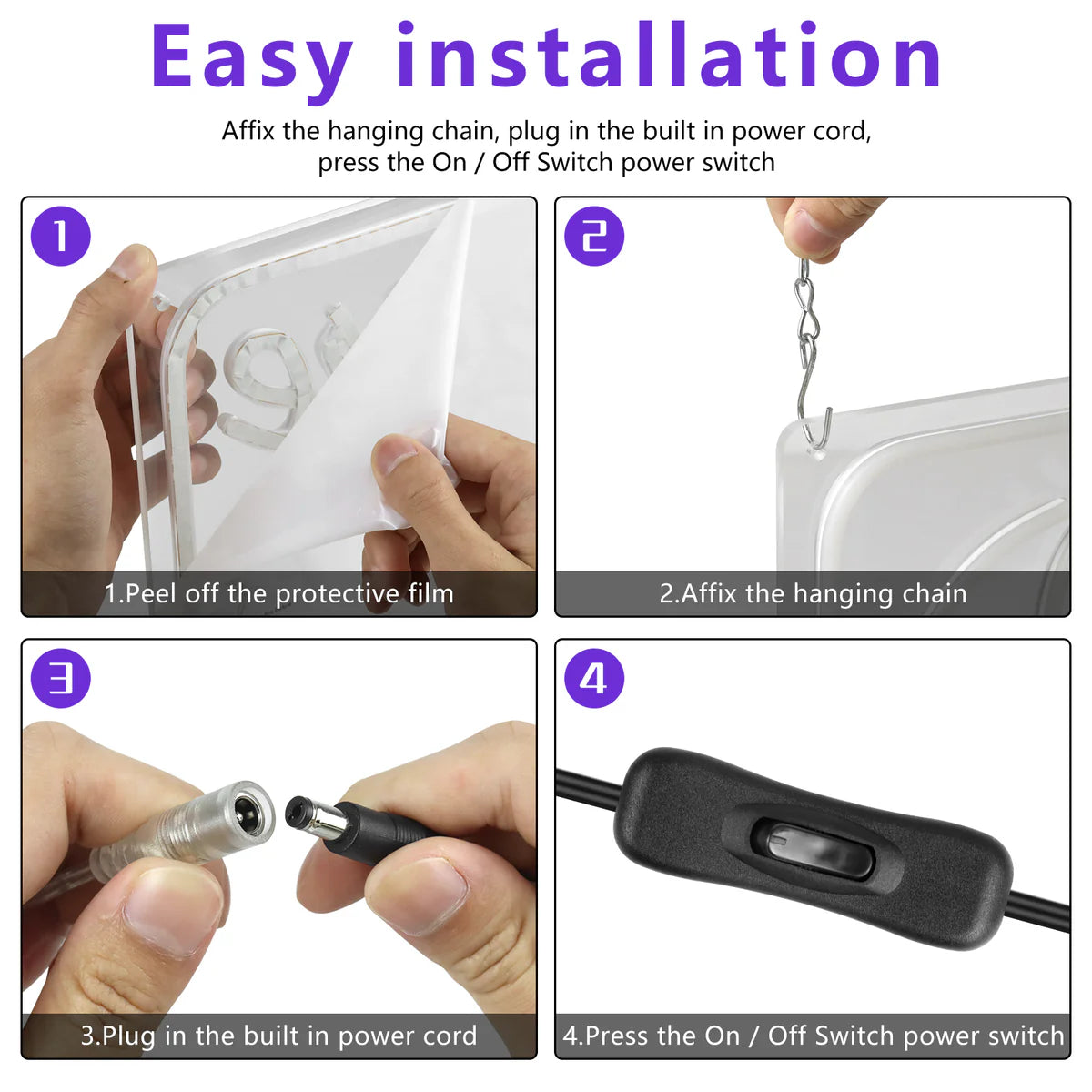 We Are Open Neon Sign – 5 Glow Color Options | 24×12.5 inch (60×32 cm) | Window Hanging | Plug & Play for Storefronts