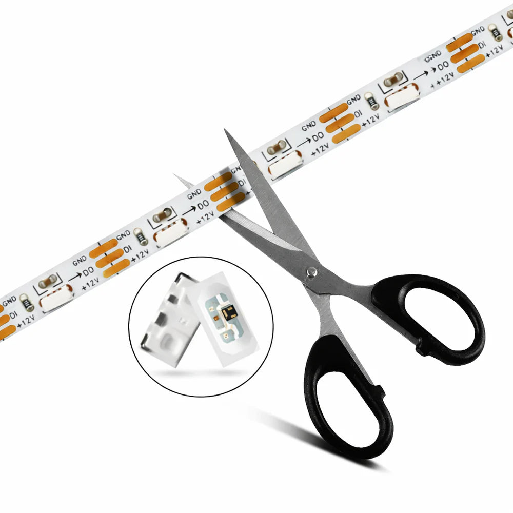 LightingWill Side Emitting SMD4020 RGB LED Strip Light - DC12V | 60 LEDs/M | 5mm PCB | Non-Waterproof | 5/50M | for Mirror, Kitchen Cabinet, Bedroom
