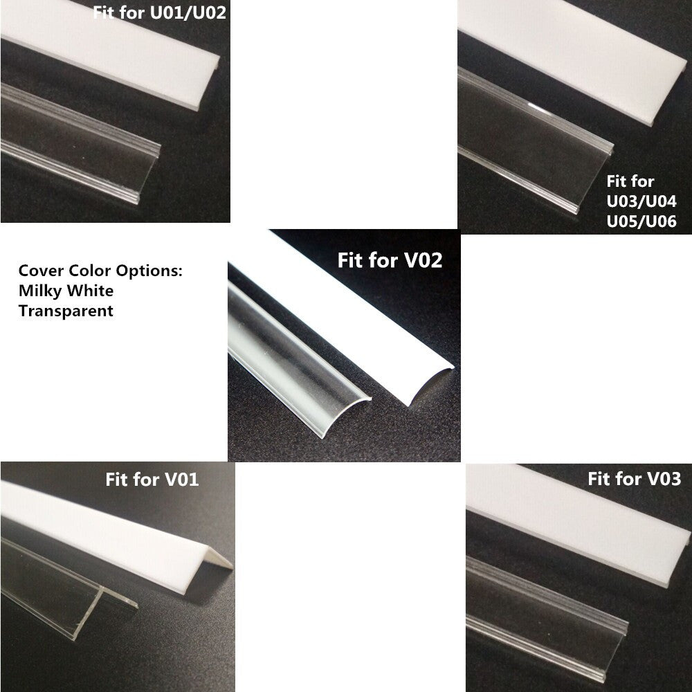 Abdeckung passt nur für Aluminiumkanalmodelle: U01, U02, U03, U04, U05, U06, V01, V02, V03