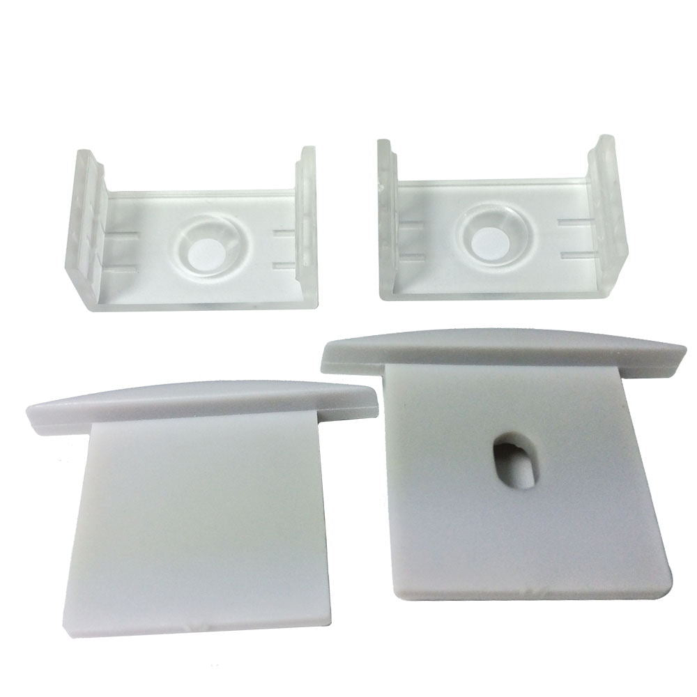 Silber U05 36 x 24 mm U-Form Innenbreite 20 mm LED-Aluminium-Kanalsystem mit Abdeckung, Endkappen und Befestigungsklammern Aluminiumprofil für LED-Lichtstreifen ohne Punktinstallationen