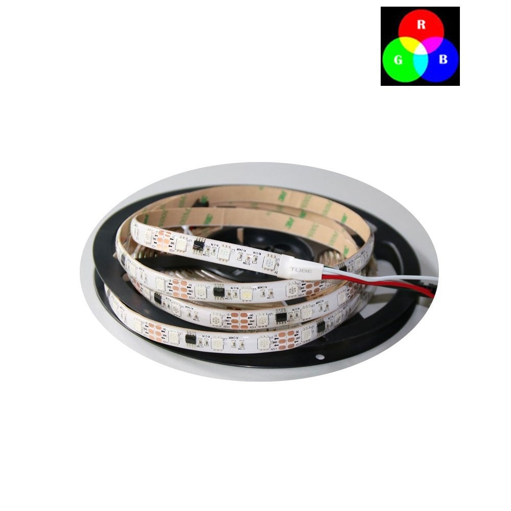 DC 12 V TM1914 Haltepunkt Kontinuierlich RGB Farbwechsel Adressierbares LED-Streifenlicht 5050 RGB 16,4 Fuß (500 cm) 30 LED/Meter LED-Pixel Flexibles Band Weiße Leiterplatte