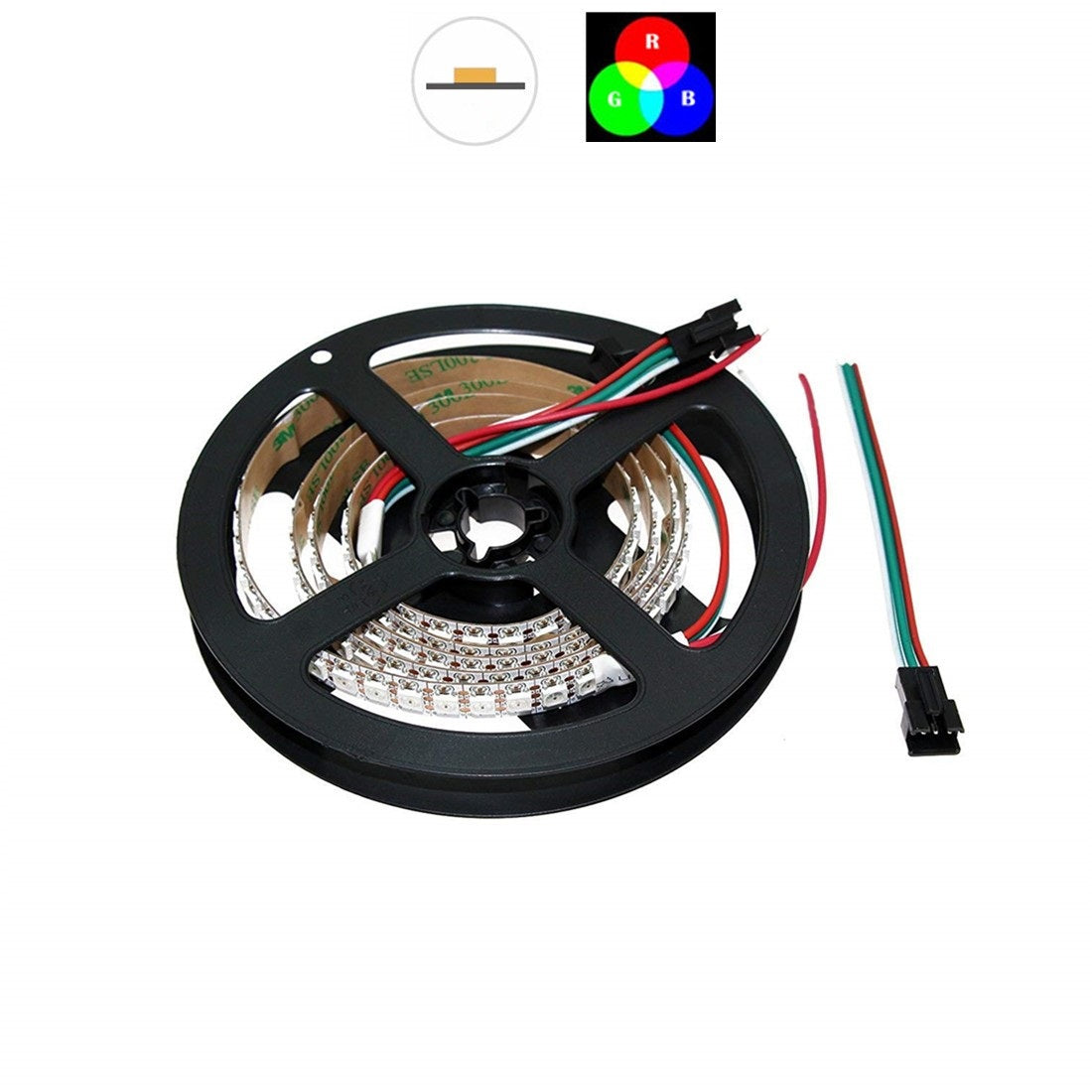 DC 5 V SK6812 Einzeln adressierbares LED-Streifenlicht 5050 RGB 6,6 Fuß (200 cm) 144 LED/Meter LED-Pixel-Flexibles Band Weiße Leiterplatte