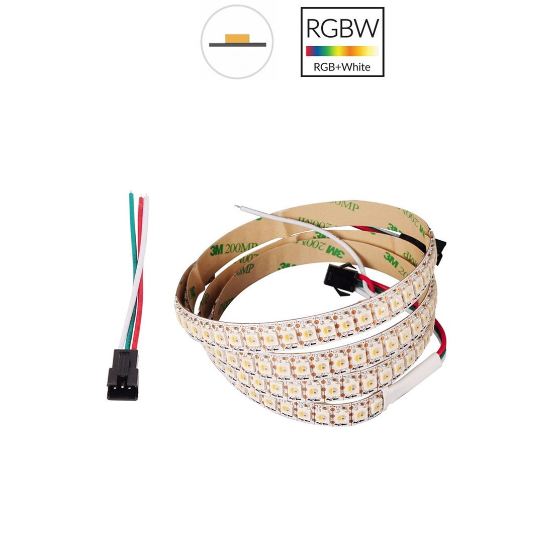 DC 5 V SK6812 Einzeln adressierbares LED-Streifenlicht 5050 RGBW 6,6 Fuß (200 cm) 144 LED/Meter LED-Pixel-Flexibles Band Weiße Leiterplatte