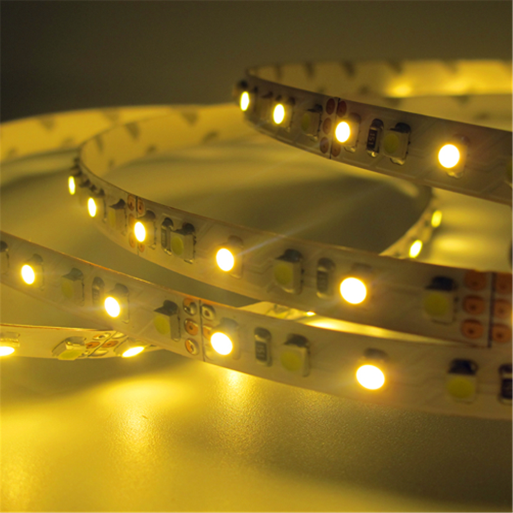12 VDC &lt;48 W 4 Ampere 16,4 Fuß (5 Meter) pro Rolle SMD3528-600 Dual White (Reinweiß + Warmweiß) LED-Farbtemperatur CCT Einstellbares flexibles LED-Streifenlicht 60 LED 9,6 Watt pro Meter Weißes PCB-Bandlicht
