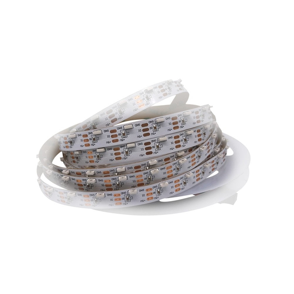 DC 5 V, 5 Meter (16,4 Fuß), seitlich emittierender RGB SMD4020 SK6812, einzeln adressierbarer LED-Lichtstreifen, 60 LEDs/Meter, LED-Pixel, flexibles Band, weiße Leiterplatte, seitlich emittierender SK6812 RGB-LED-Streifen, einzeln adressierbar