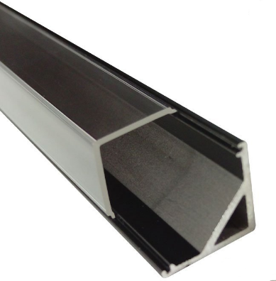 Schwarz V01 16x16mm V-förmige vertikale Winkelabdeckung Innenbreite 12mm Eckmontage LED-Aluminiumkanal mit Endkappen und Montageclips Aluminium-Extrusion