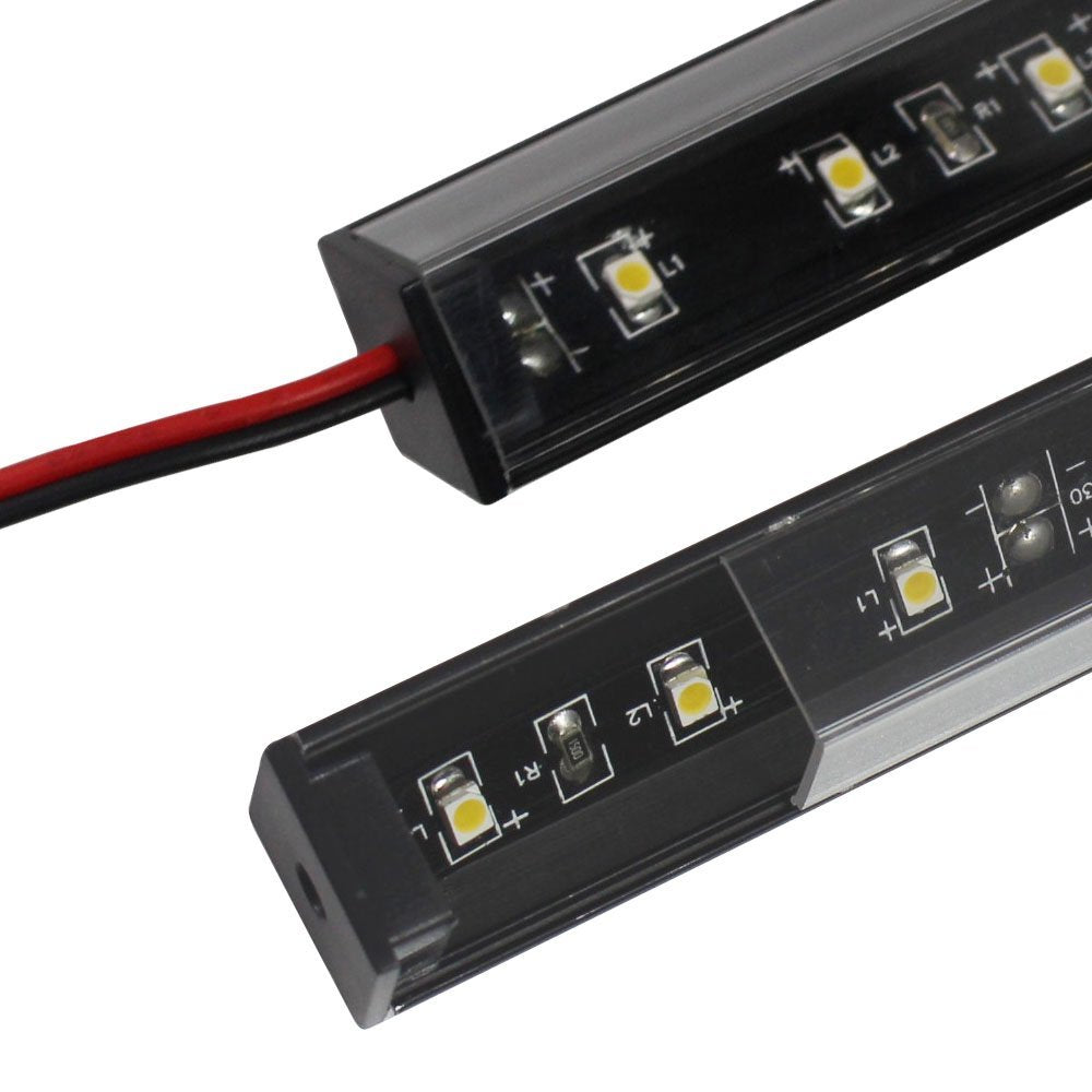 Schwarz V01 16x16mm V-förmige vertikale Winkelabdeckung Innenbreite 12mm Eckmontage LED-Aluminiumkanal mit Endkappen und Montageclips Aluminium-Extrusion